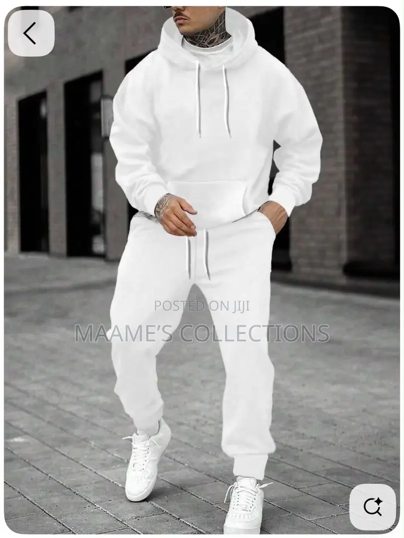Men’s Plain Hoodie Top Down Set | Casual Tracksuit