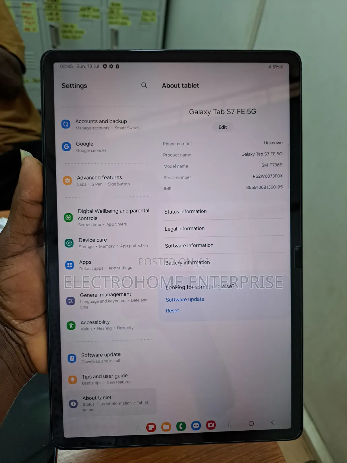 Samsung Galaxy Tab S7 FE 128 GB Gray