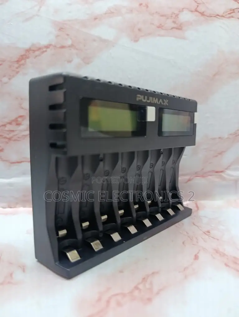 PUJIMAX 8-Slot Smart LCD AA AAA Battery Charger