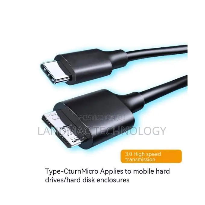 Tpye-C USB3.0 Micro B External Hard Drive Cable - 30 CM