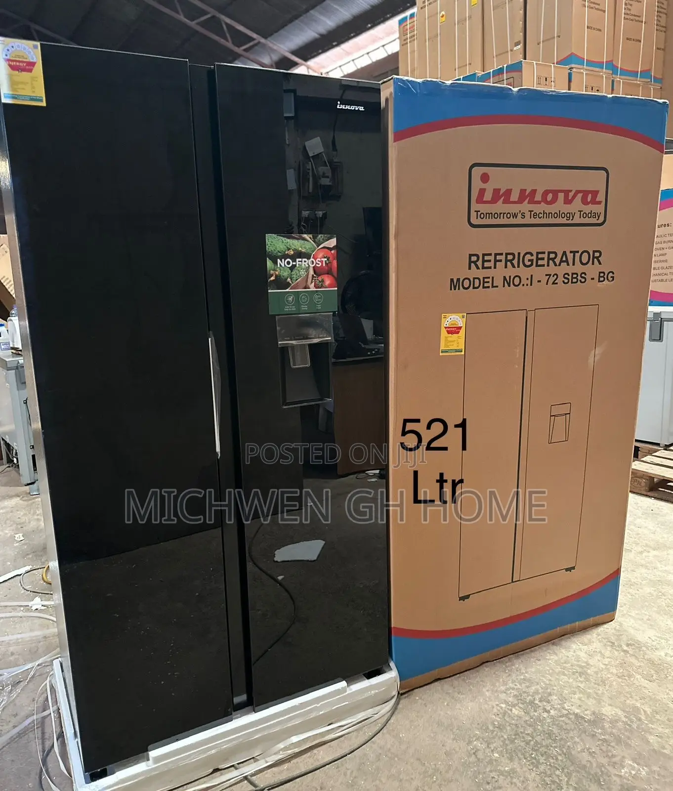 Innova Side by Side Refrigerator 521Ltrs With Water Dispenser