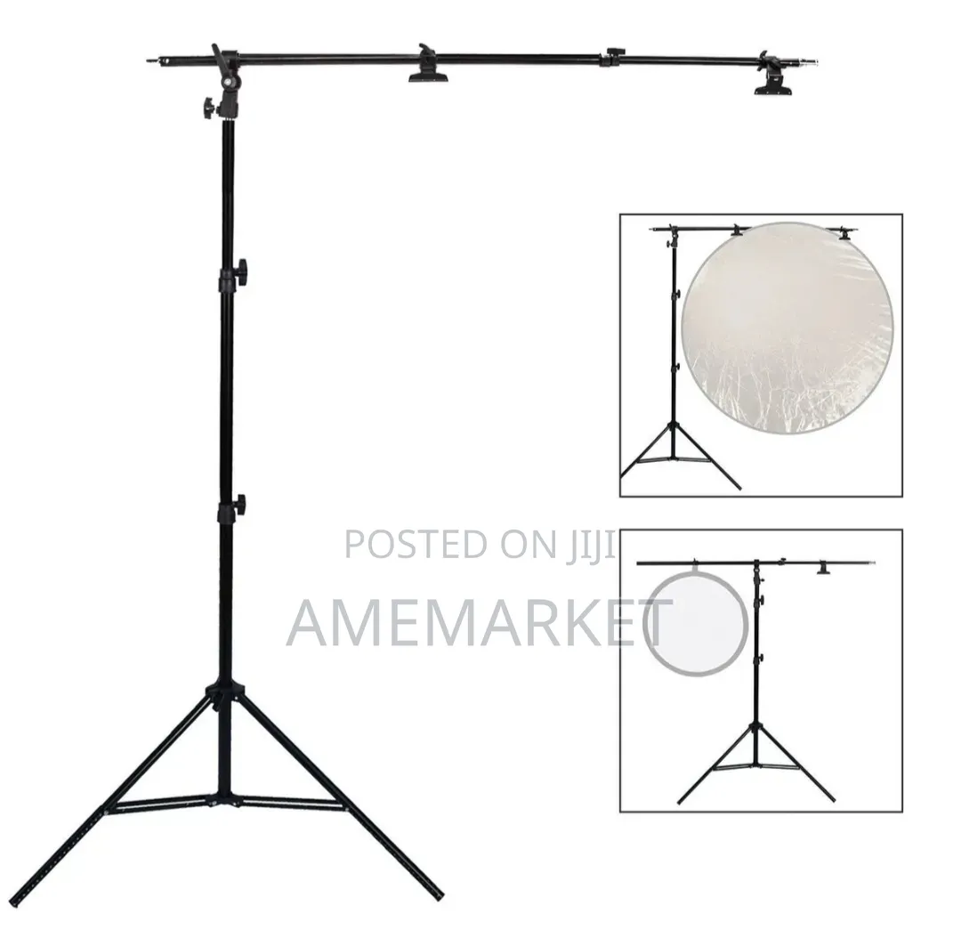 Photography Reflector Holder Stand With Adjustable Crossbar Bracket