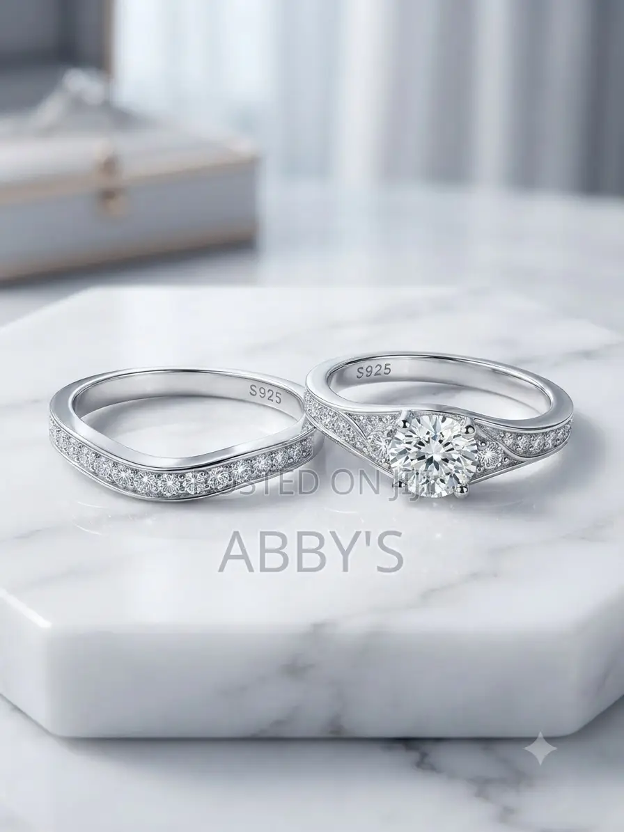 Radiant Pure Sterling 925 Ring Set-2pcs