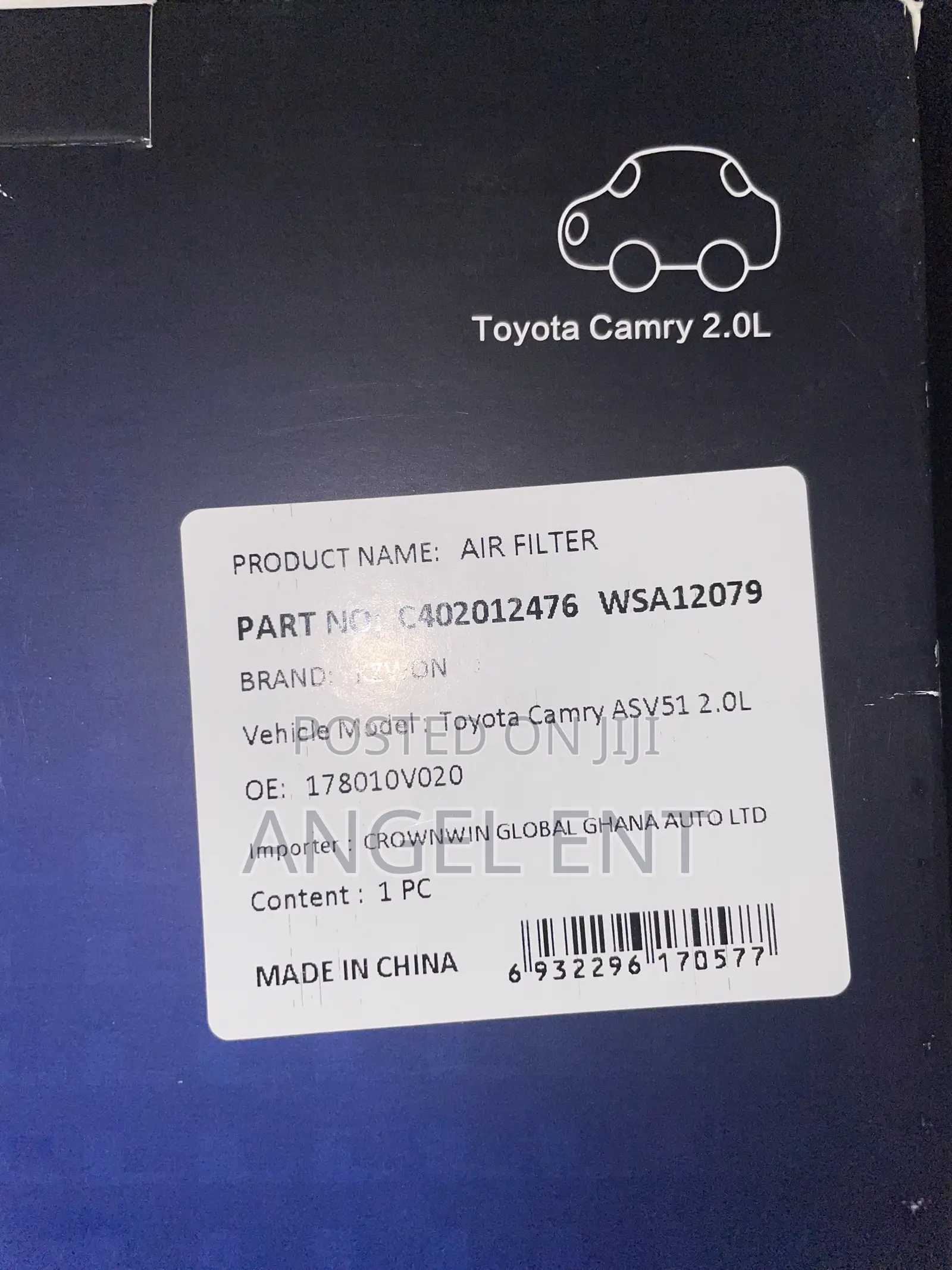 Premium Air Filters for Toyota Camry 2.0L Available