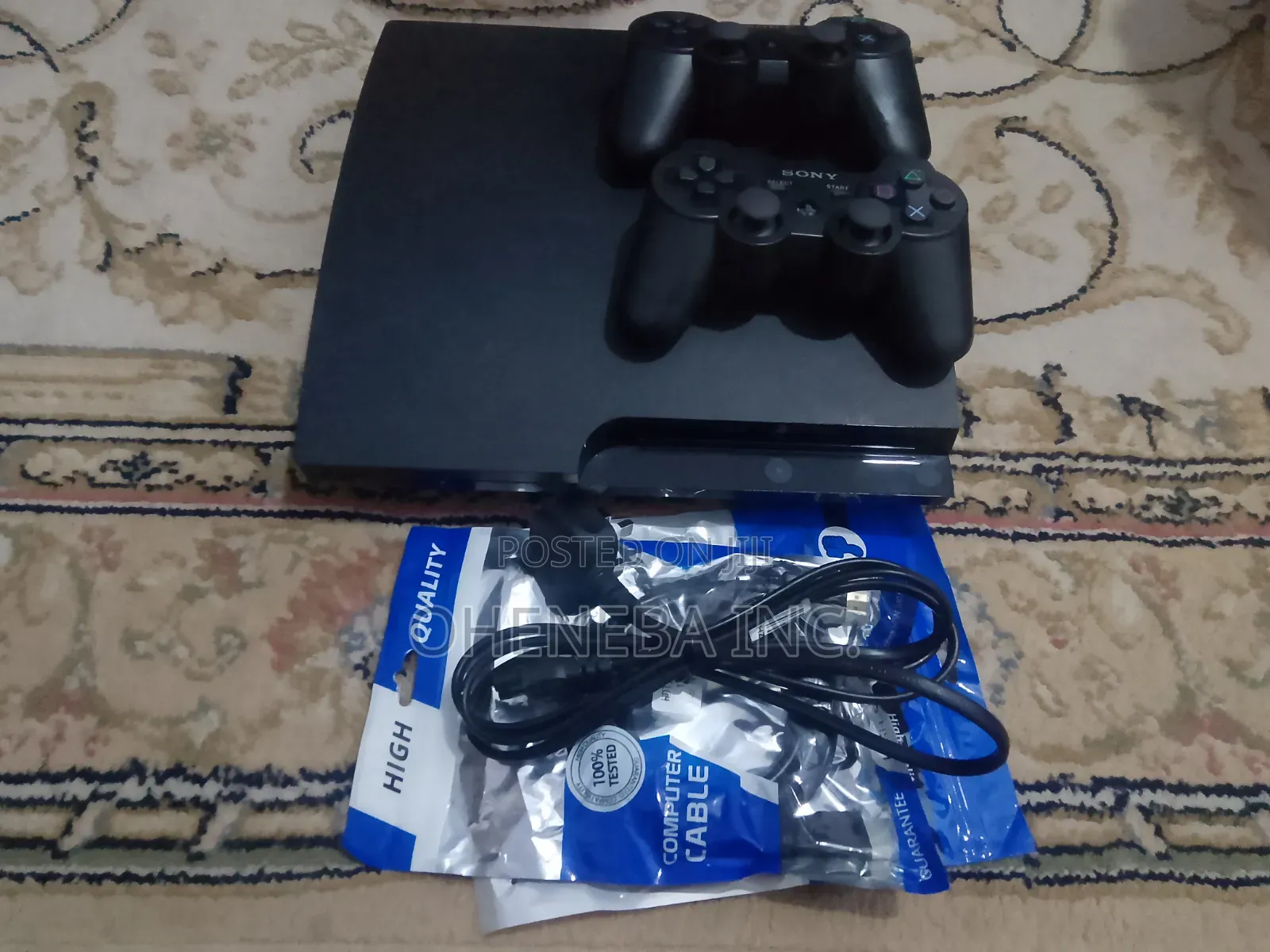 PS3 Slim Console + 10 Games Installed+ 2 Controllers