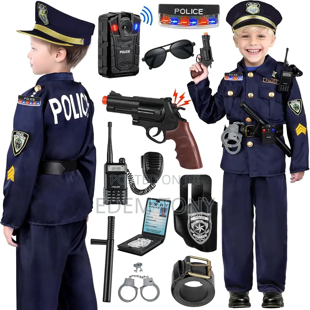 INNOCHEER Police Costume for Children (7-11years)