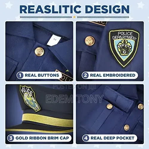 INNOCHEER Police Costume for Children (7-11years)
