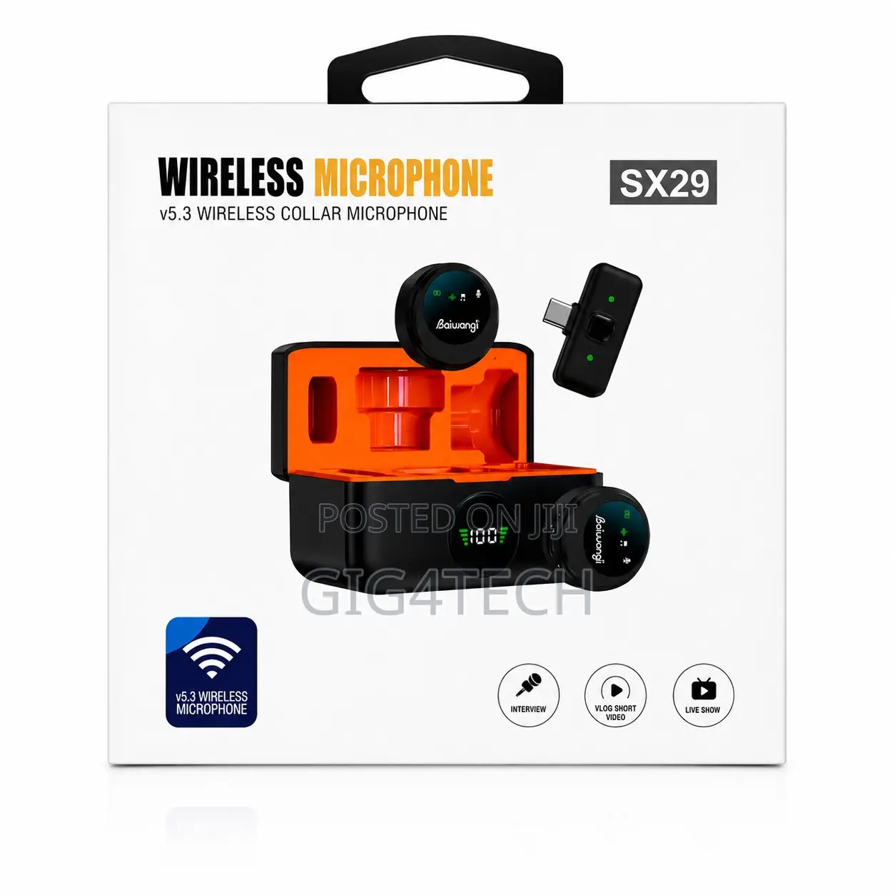 Baiwangli Sx39 Wireless Microphone USB-C Lightning