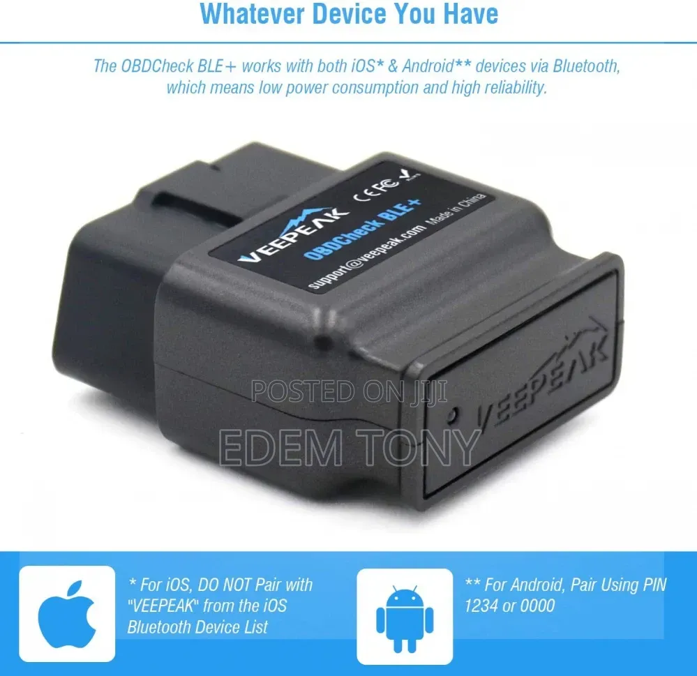 Veepeak OBDCheck BLE, a Bluetooth Low Energy OBD-II