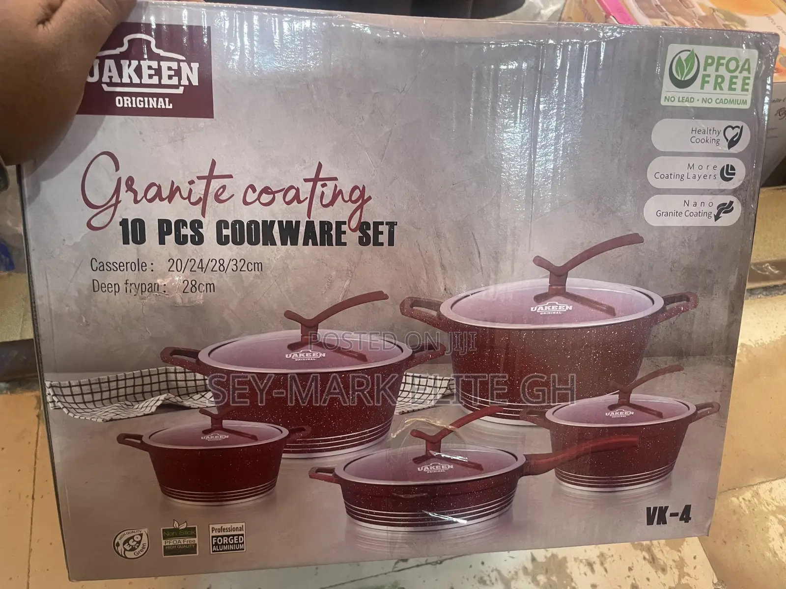 5 Set Uakeen Granite Nonstick Cookware