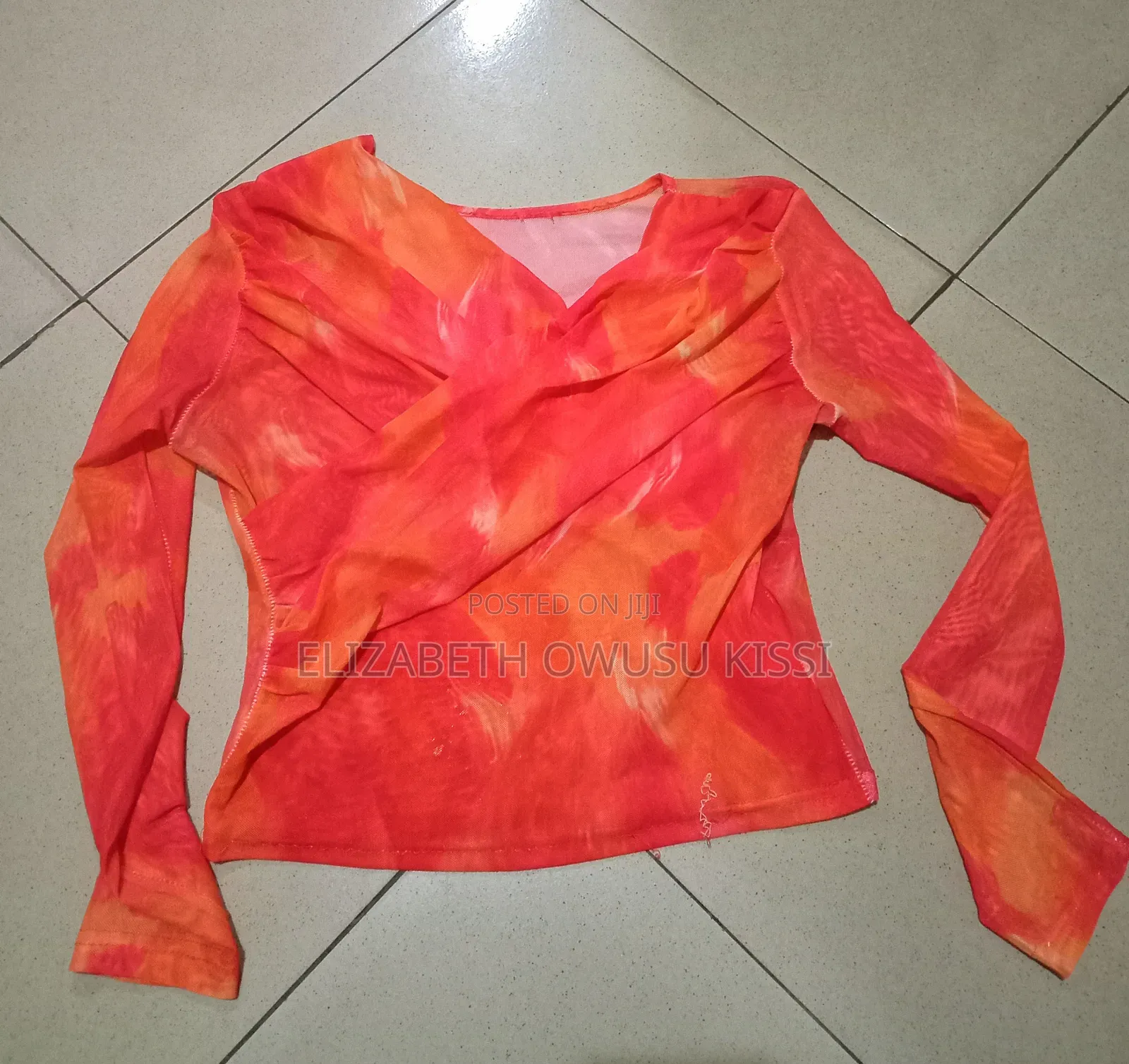 Orange Floral Top