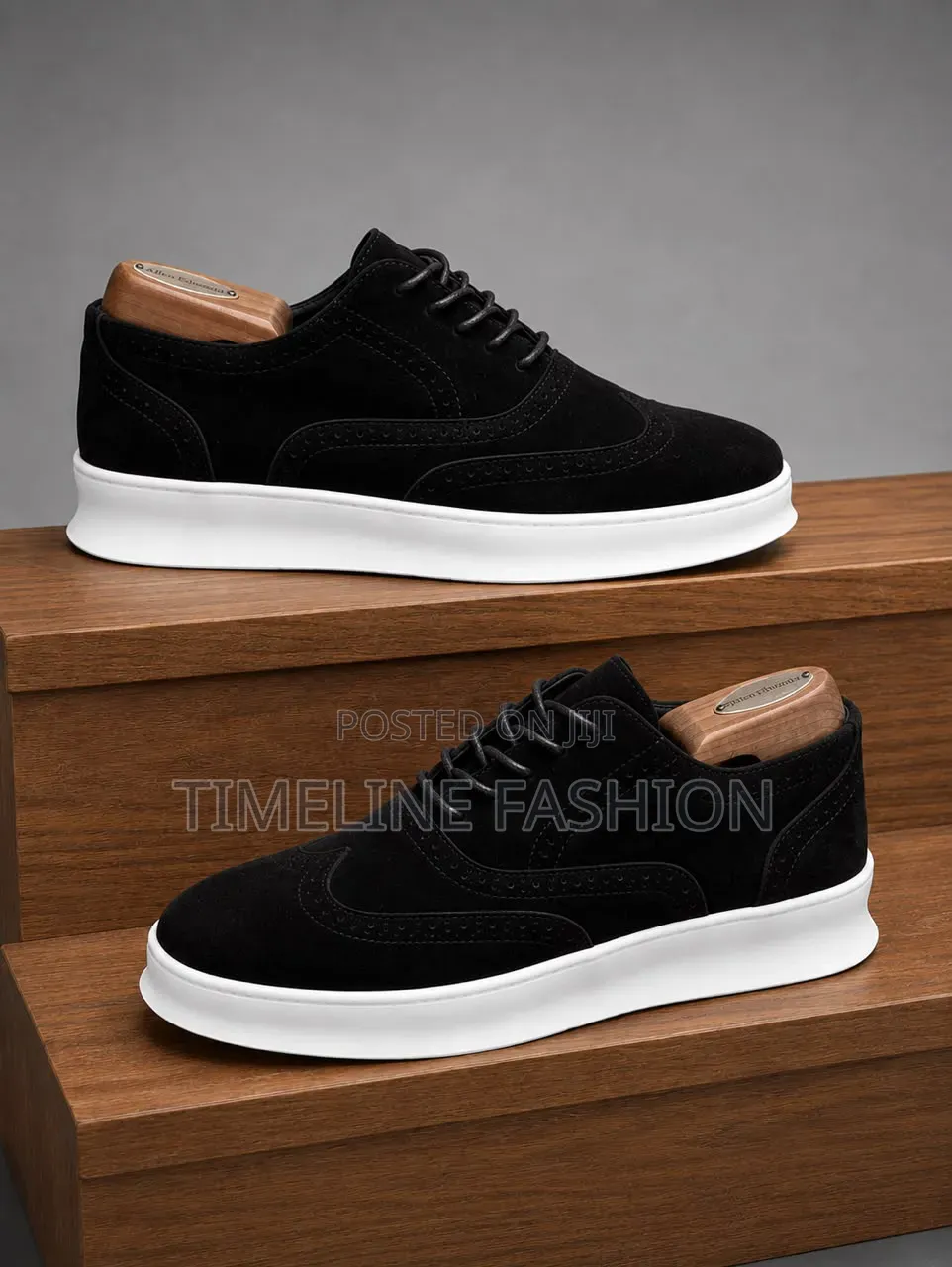 Black and White TIMBERLAND Suede Lace Up Sneakers