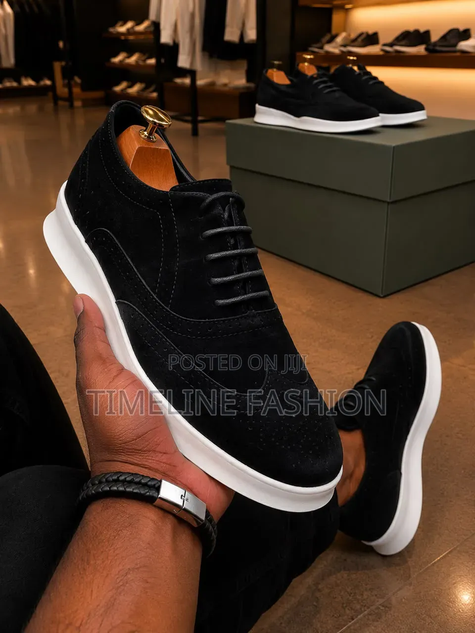 Black and White TIMBERLAND Suede Lace Up Sneakers