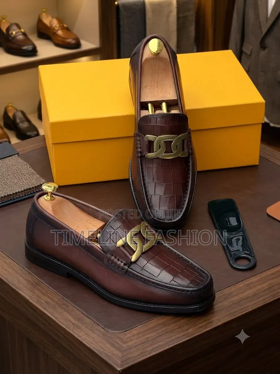 Gianfranco Butteri Coffee Brown Penny Loafer Shoes