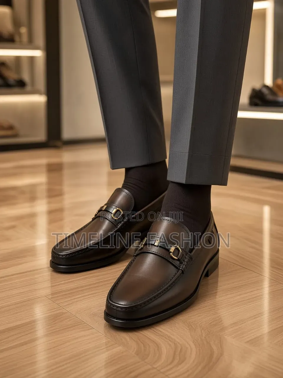 Salvatore Ferragamo Executive Men's Coffee Brown Leather Loafers
