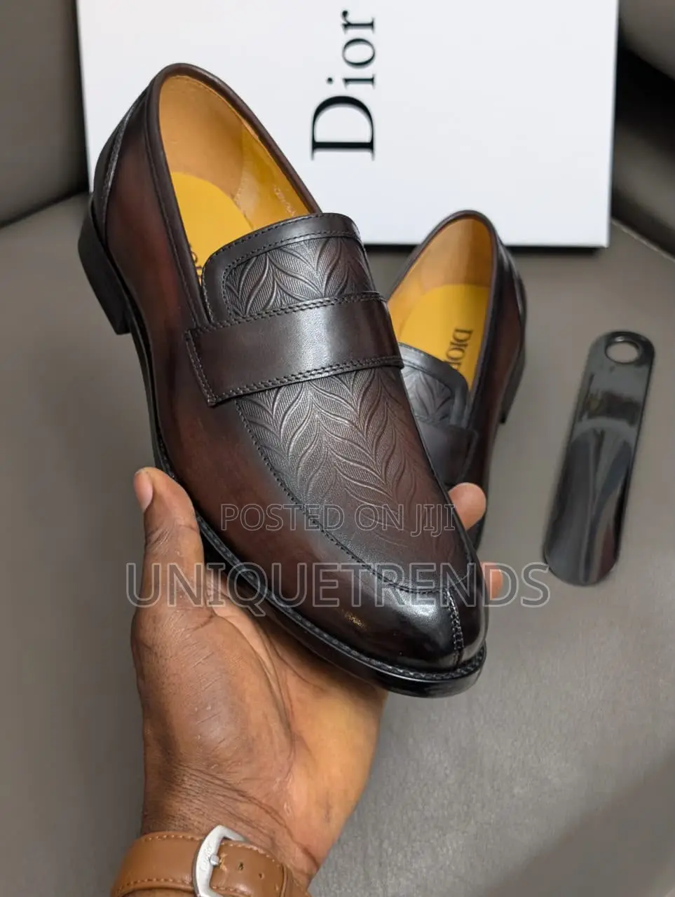 High Quality DIOR Leather Loafers (Brown)