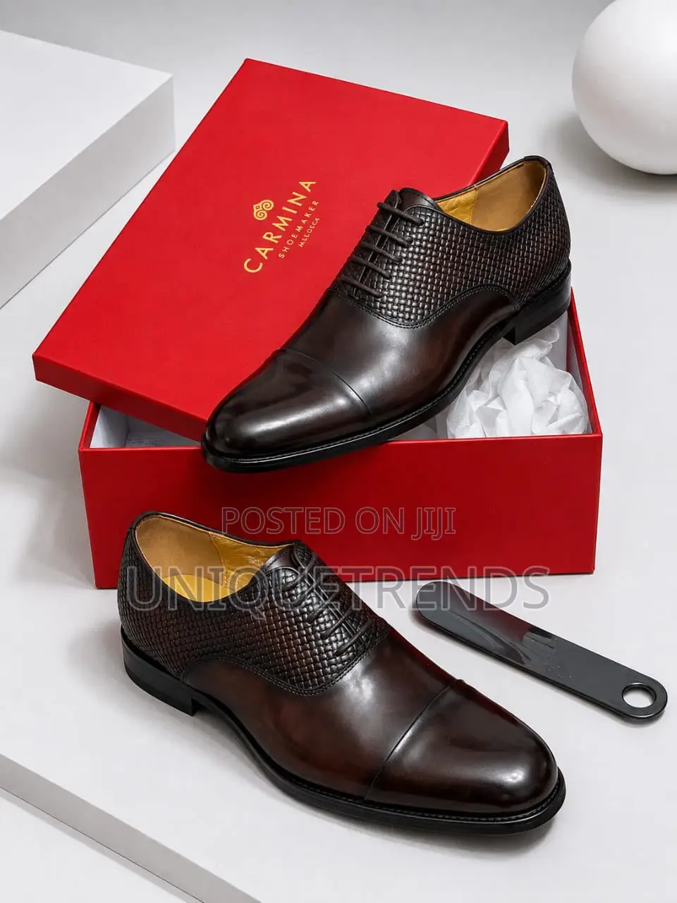 Executive CARMINA Leather Oxfords Shoe (Brown)