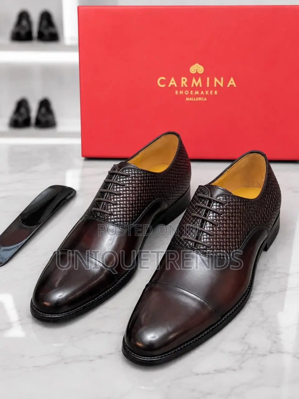 Executive CARMINA Leather Oxfords Shoe (Brown)