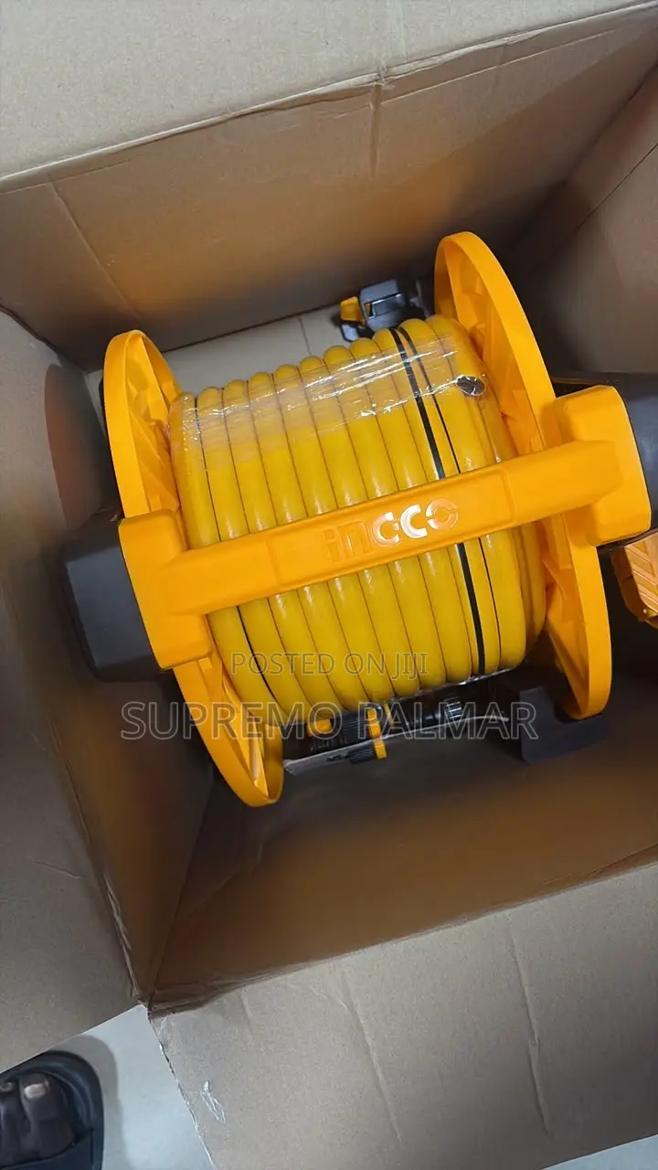 Ingco HHR20124 20M Hose Reel Set - Garden Watering Kit With Nozzle