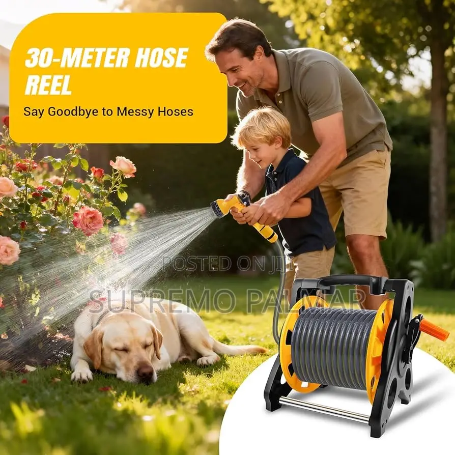Ingco HHR20124 20M Hose Reel Set - Garden Watering Kit With Nozzle