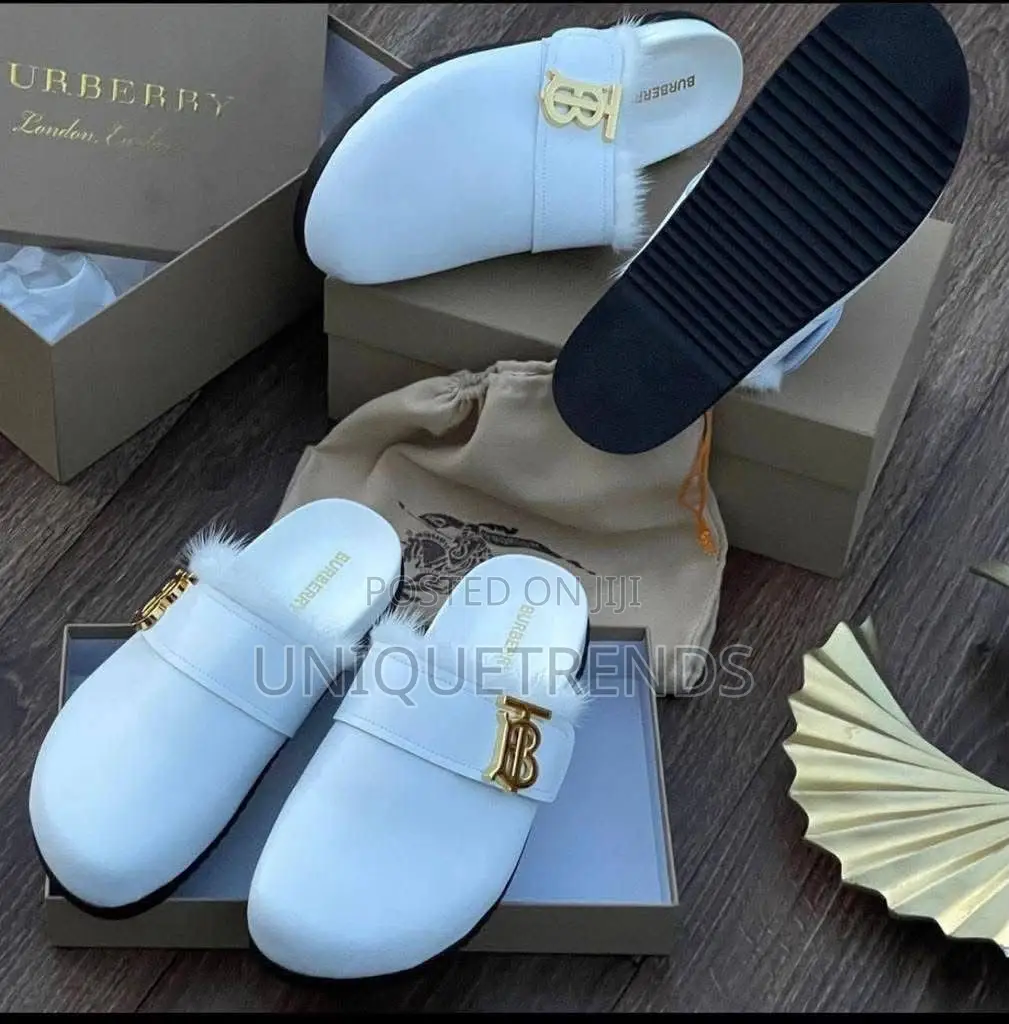 Burberry Monogram Motif Leather Clogs