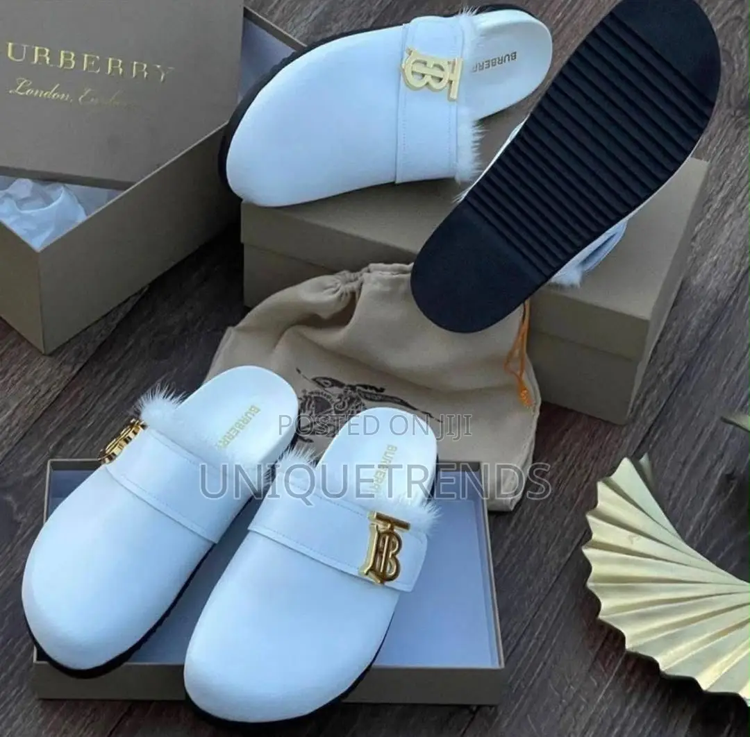 Burberry Monogram Motif Leather Clogs