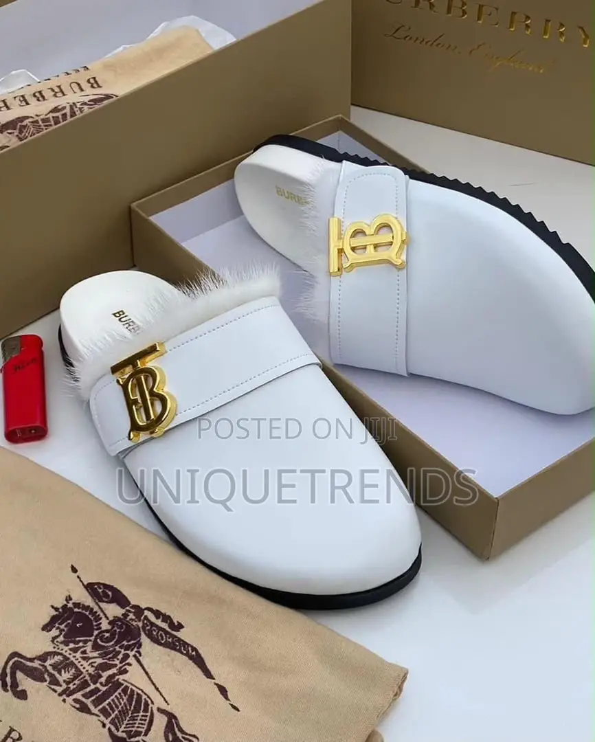 Burberry Monogram Motif Leather Clogs