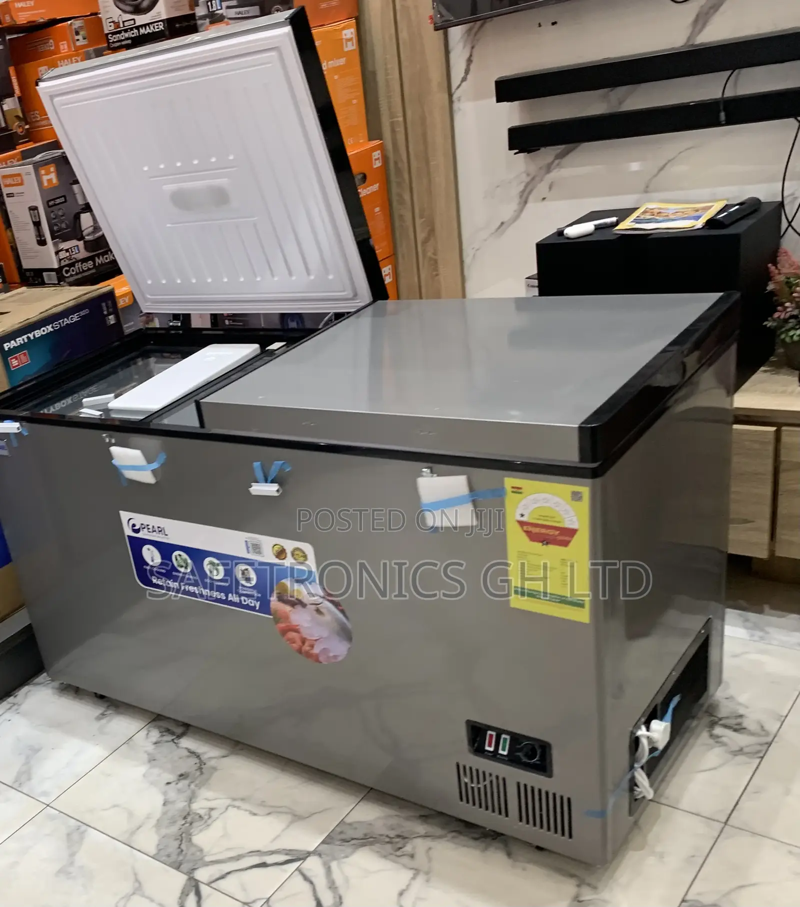 Reliable New Pearl PCF-5310-6f 418L Double-Door Electric Chest Freezer