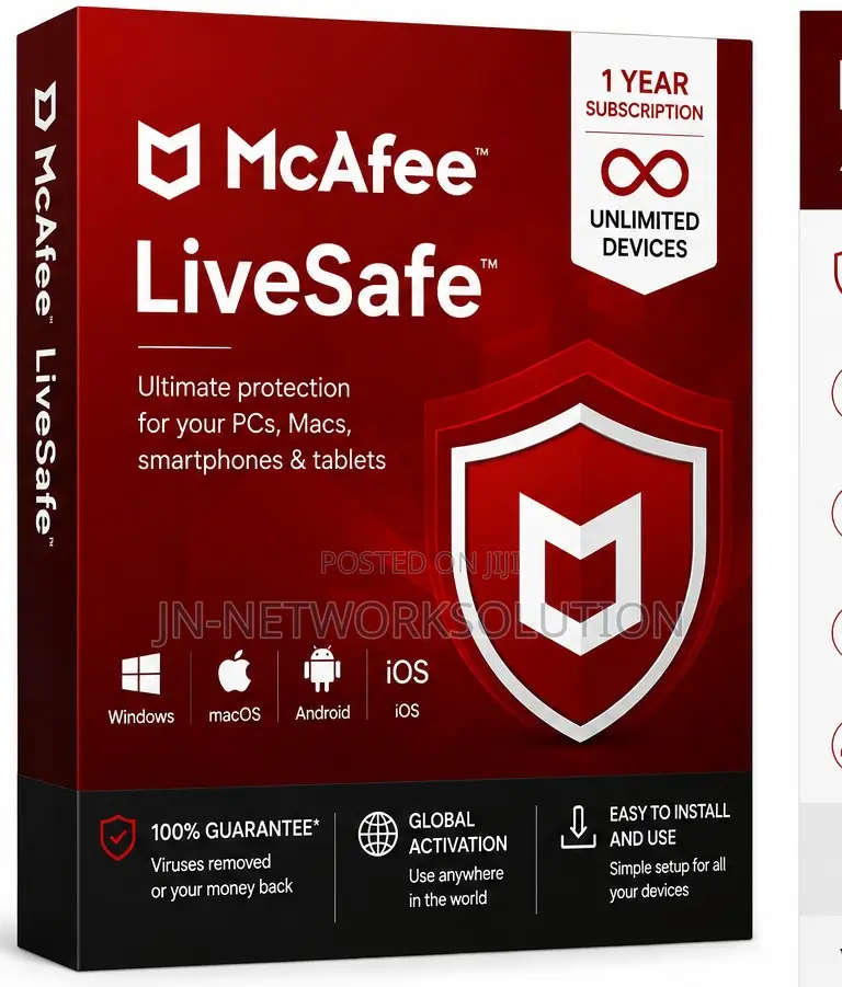 McAfee Livesafe 1 Year / Unlimited Devices (Global)