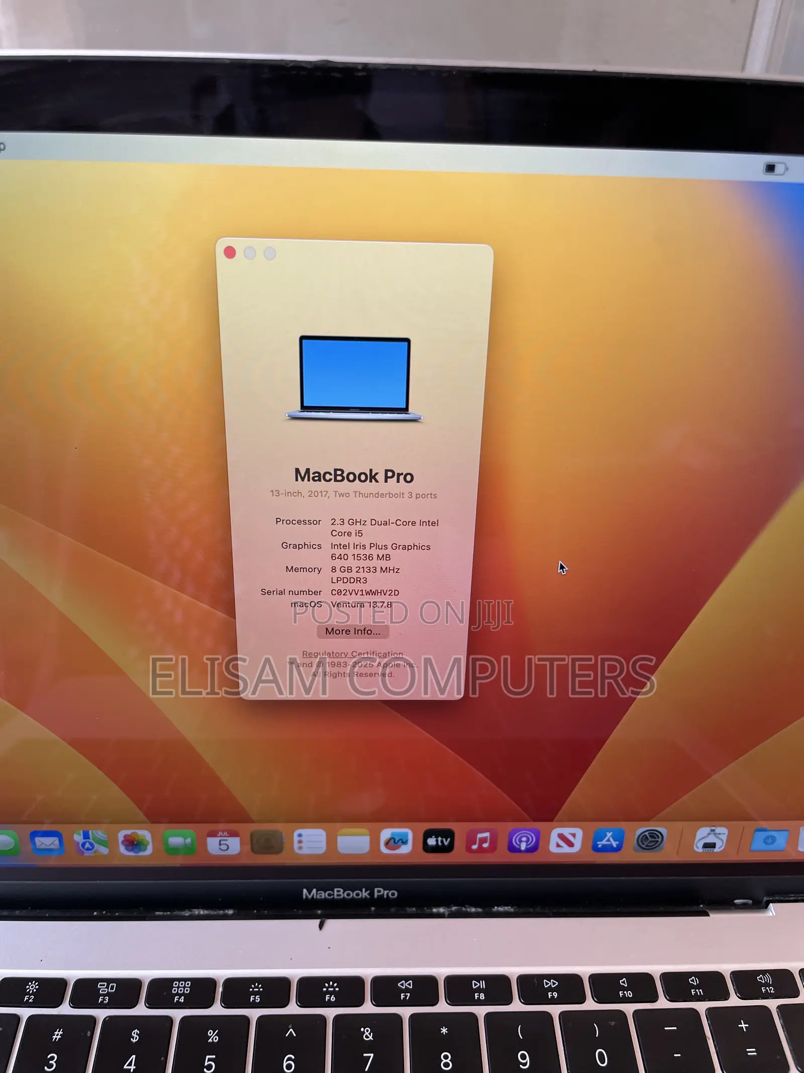 Laptop Apple MacBook Pro 2017 8GB Intel Core i5 SSD 256GB