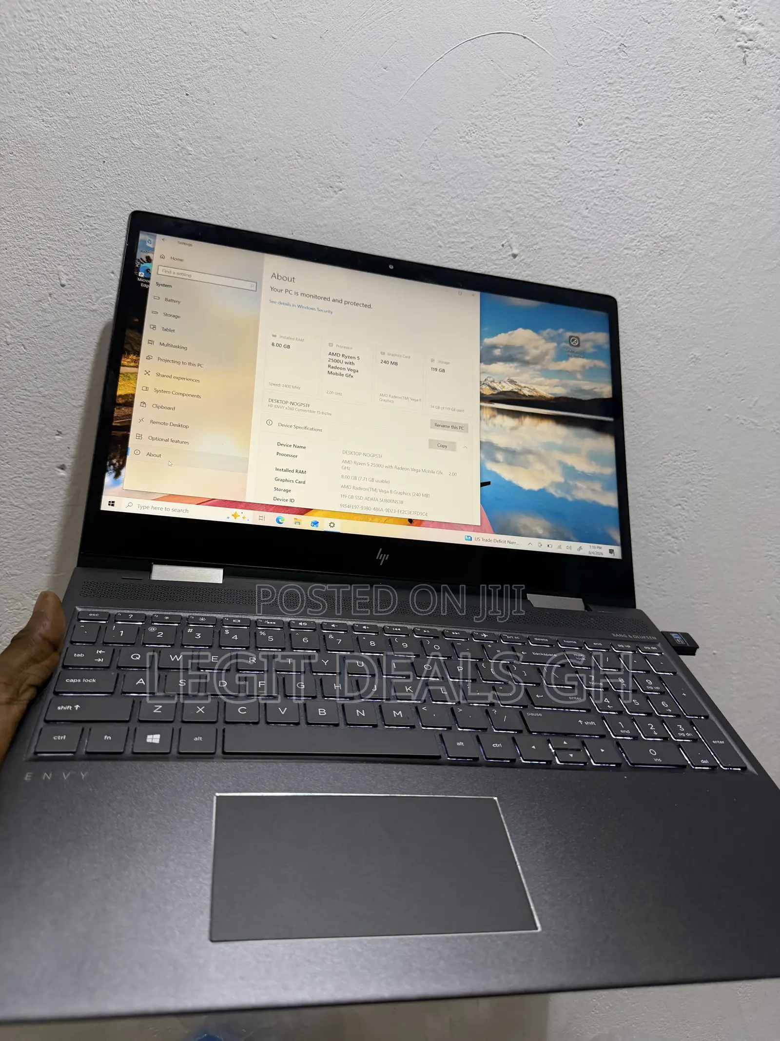 Laptop HP Envy 15 8GB AMD Ryzen 5 HDD+SSD 256GB