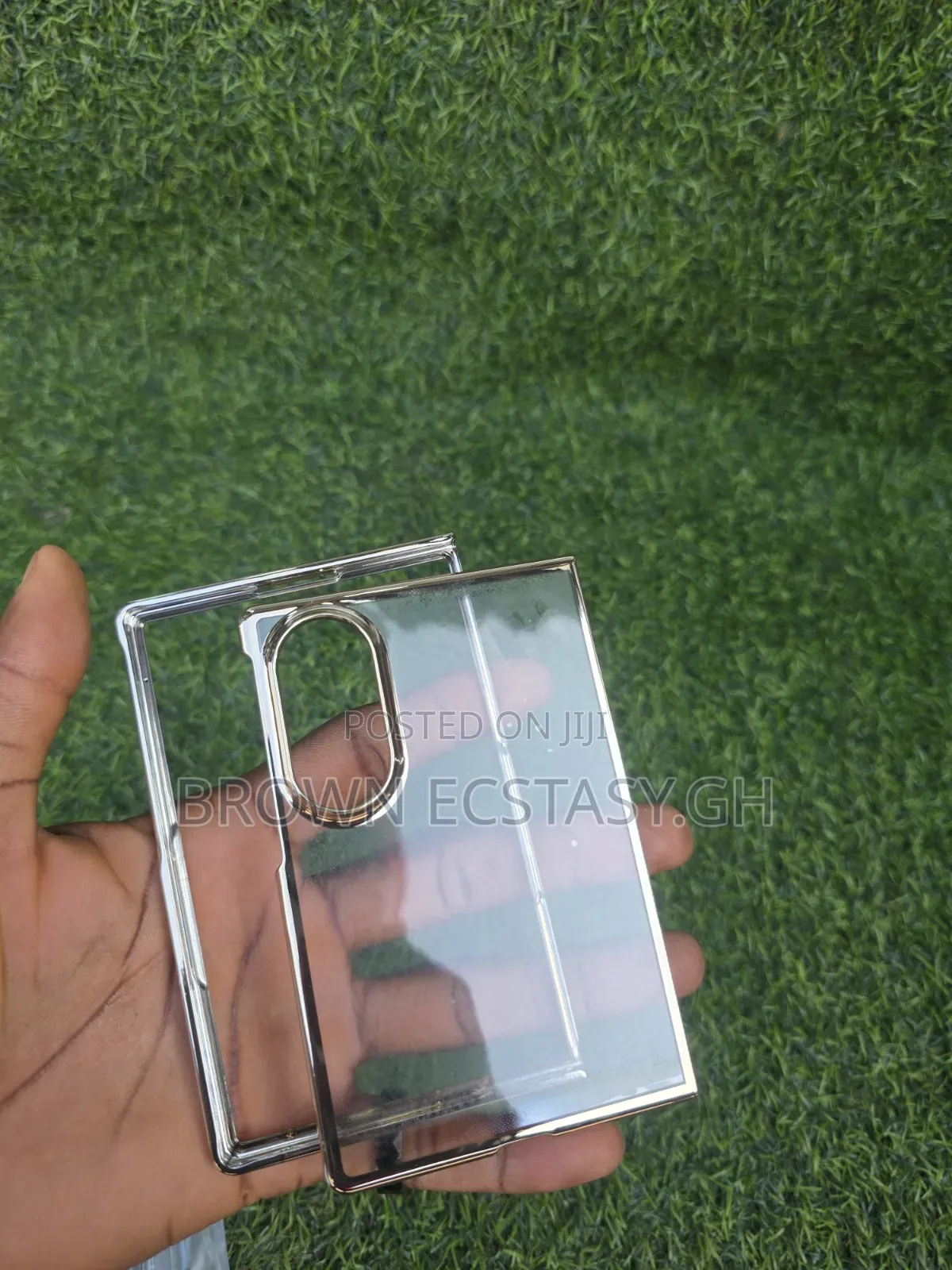 Galaxy Z Fold 8 Transparent Case With a Gold Finish