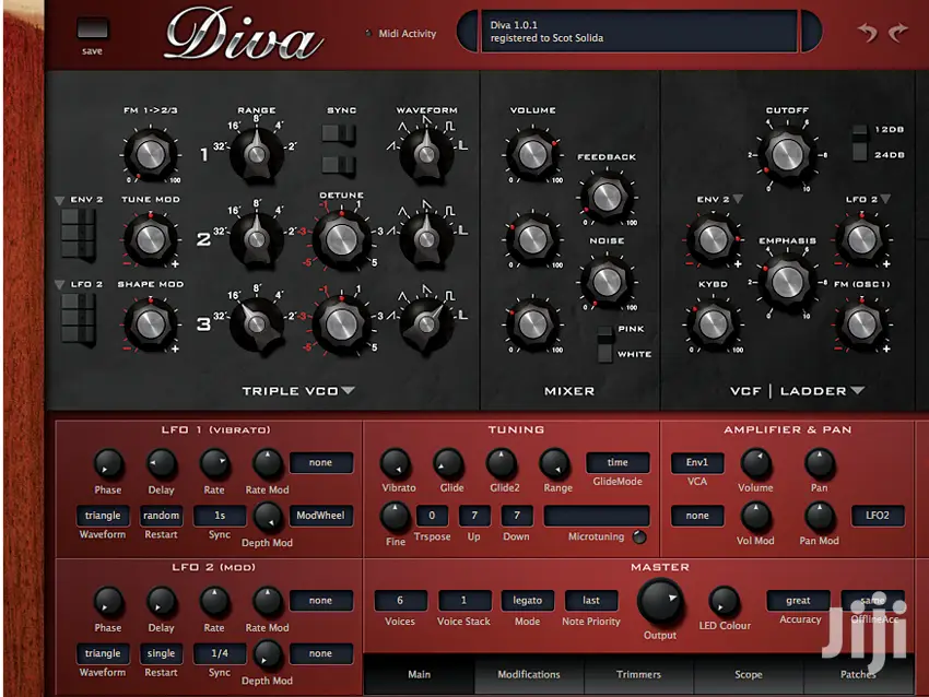 Diva Virtual Instrument VST Plugin |Analog Synthesizer