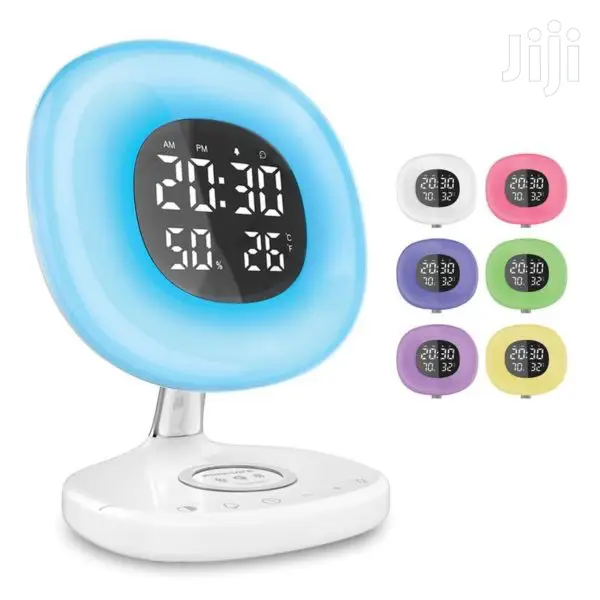 Promate Aurarise Clock,6 Color LED+Wireless Charging Station