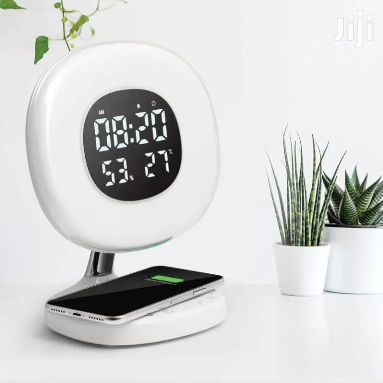 Promate Aurarise Clock,6 Color LED+Wireless Charging Station