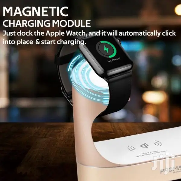 Promate Powerstate ~ All-In-1 Wireless Charging Dock(Gold)