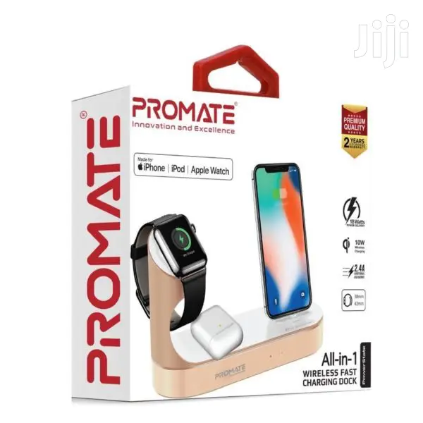 Promate Powerstate ~ All-In-1 Wireless Charging Dock(Gold)