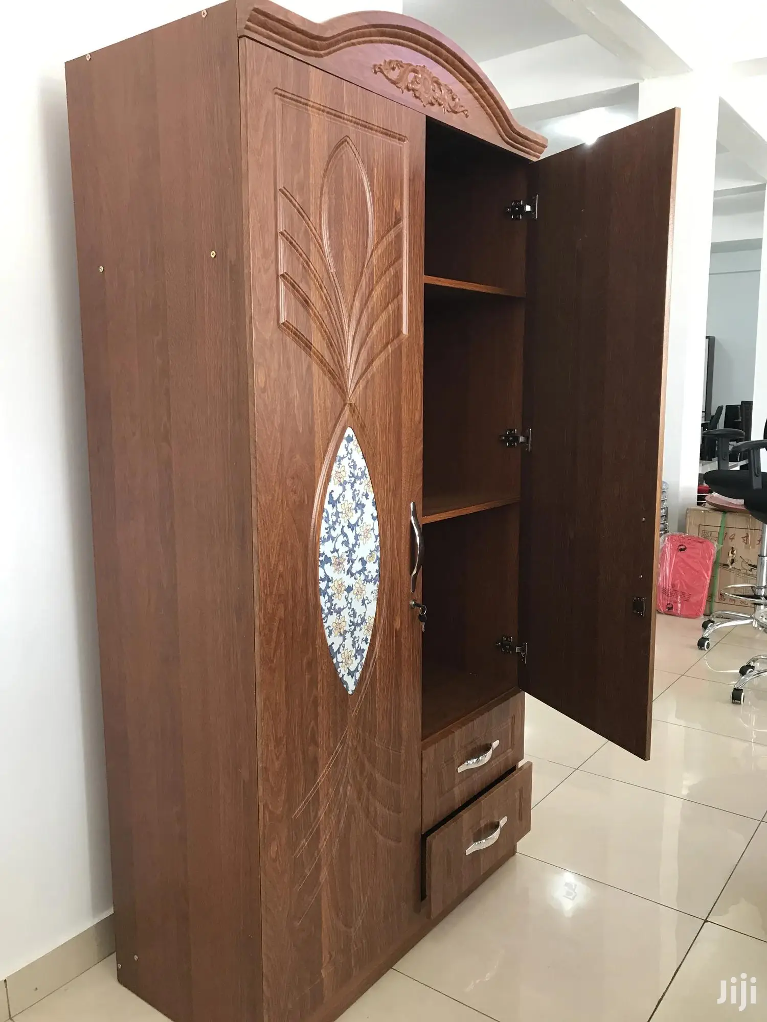 2-1 Brown Wooden Wardrobe