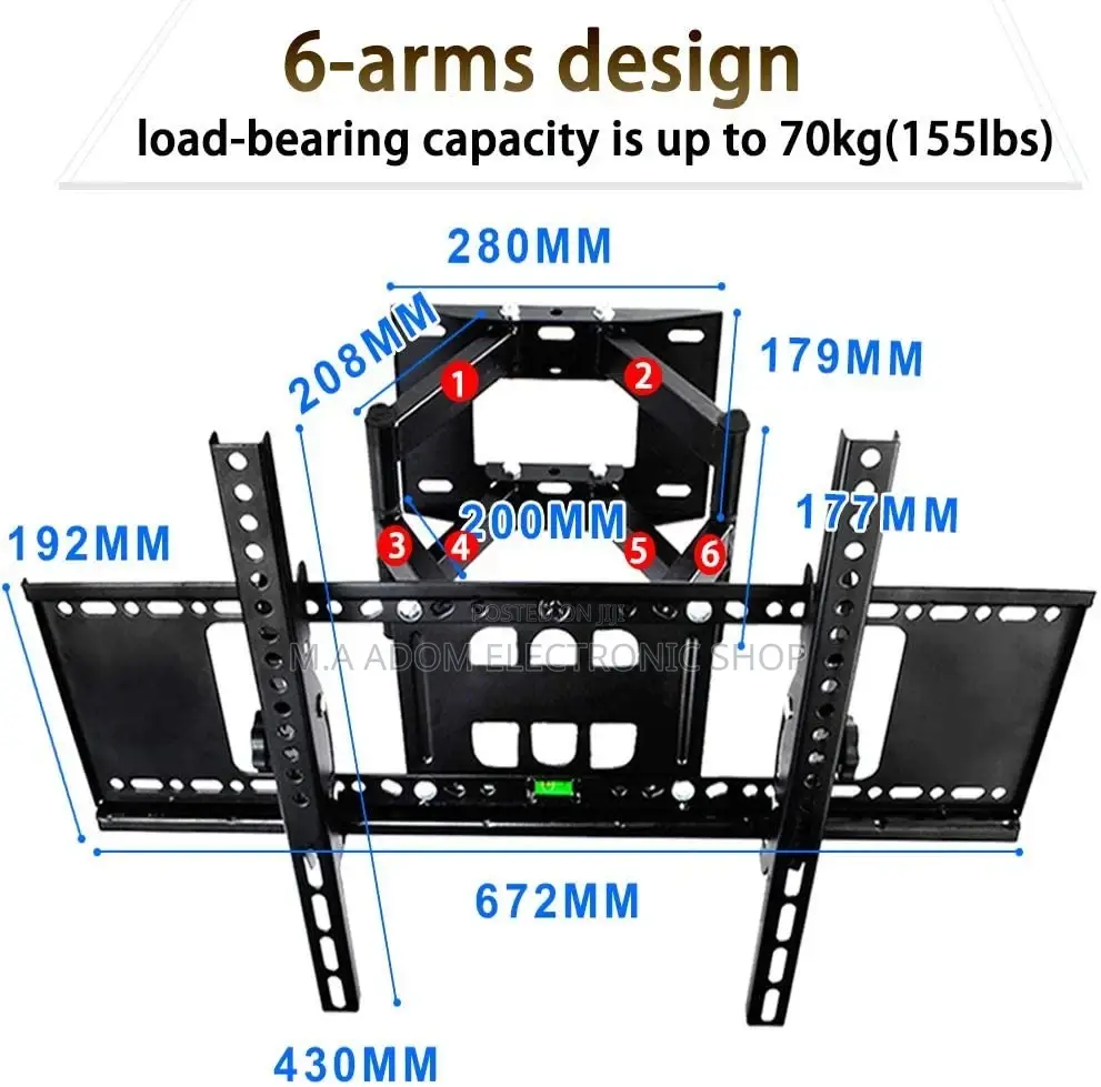 Double Swivel Tv Wall Mount Adjustable 32''-65''