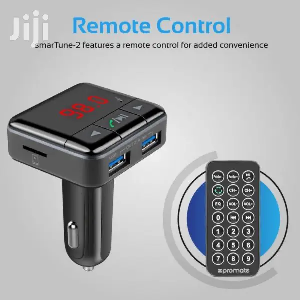 Promate Smartune-2 Universal BT In-car FM+USB Charging Ports