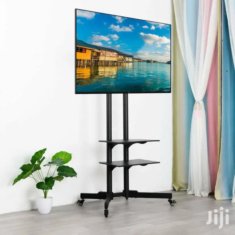 Rolling TV Cart Mobile Stand + Shelf & Wheels For 32 To 70''