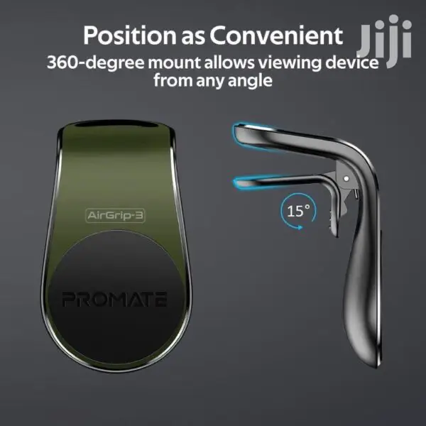 Promate Airgrip-3 360 Degree Air Vent Magnetic Holder(Green)