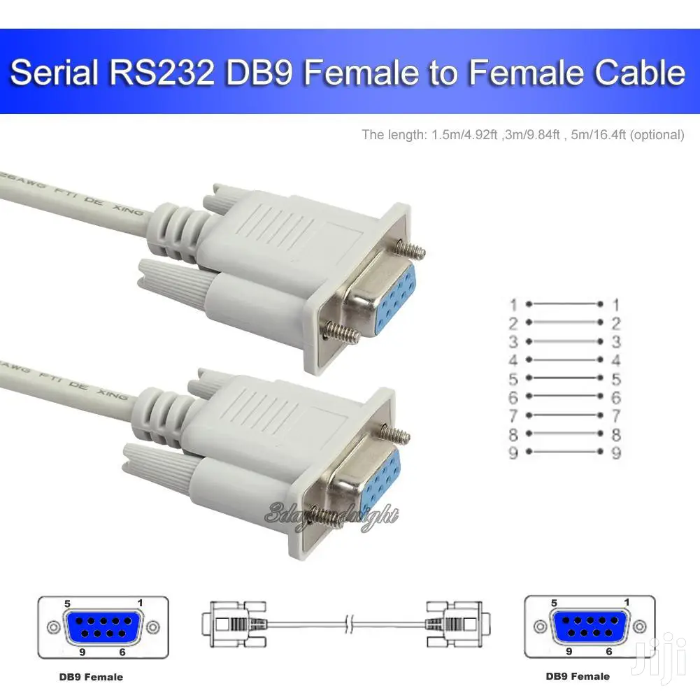 1.5m Serial Rs232 9 Pin Db9 Female to Female Cable