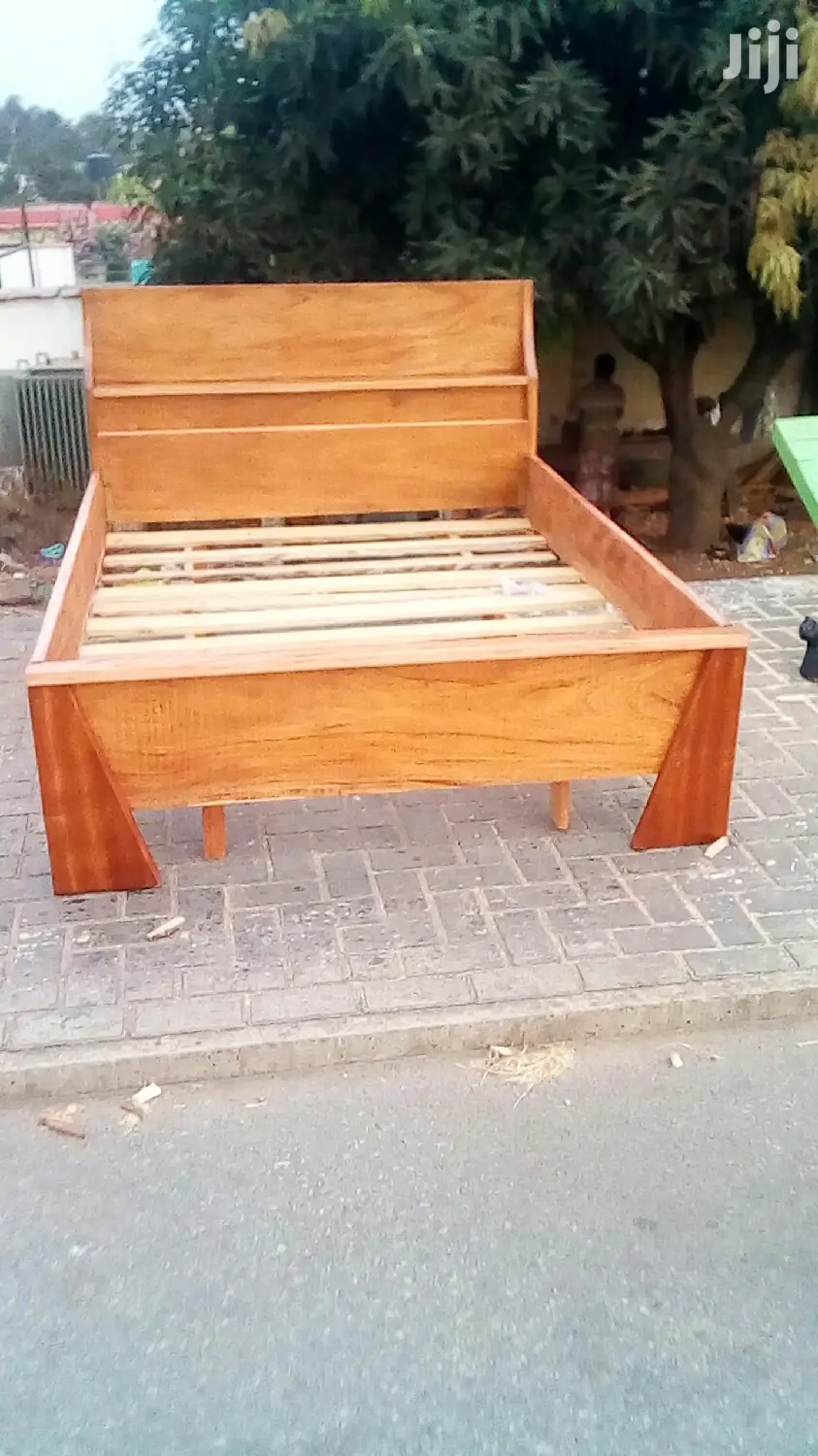 Red Wood Double Bed