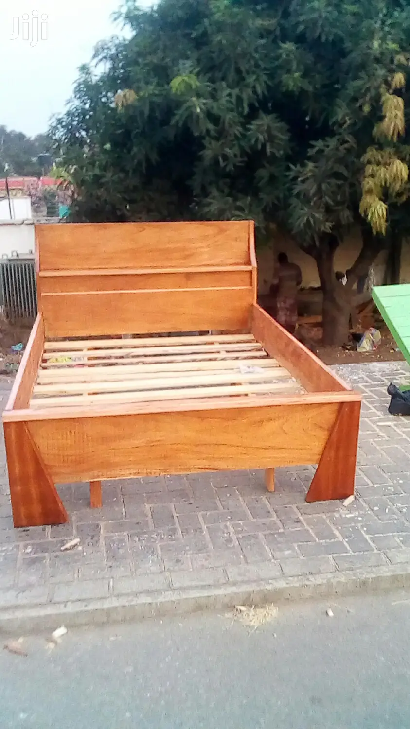 Red Wood Double Bed