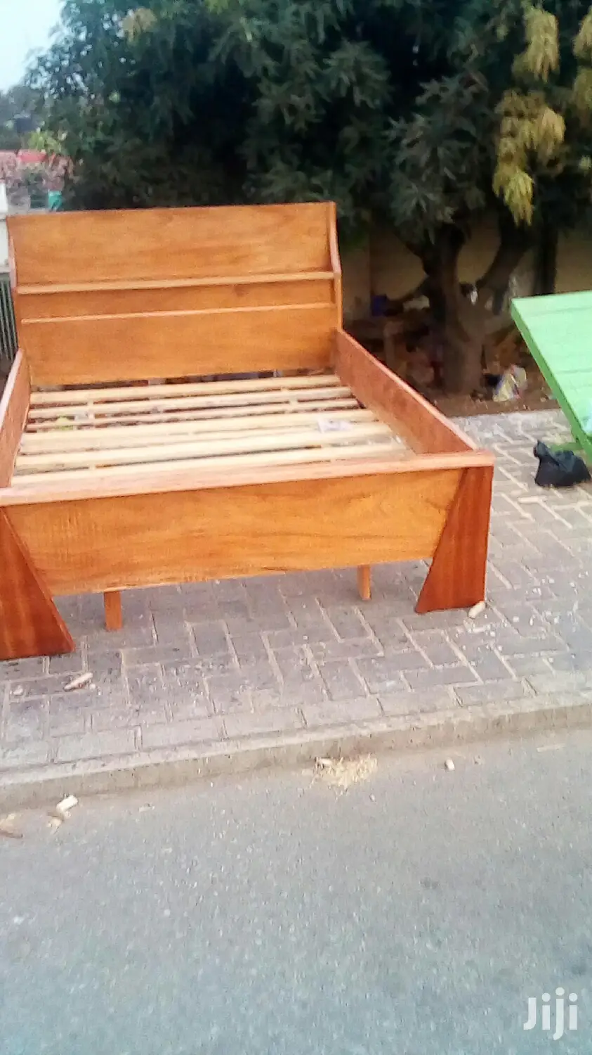 Red Wood Double Bed