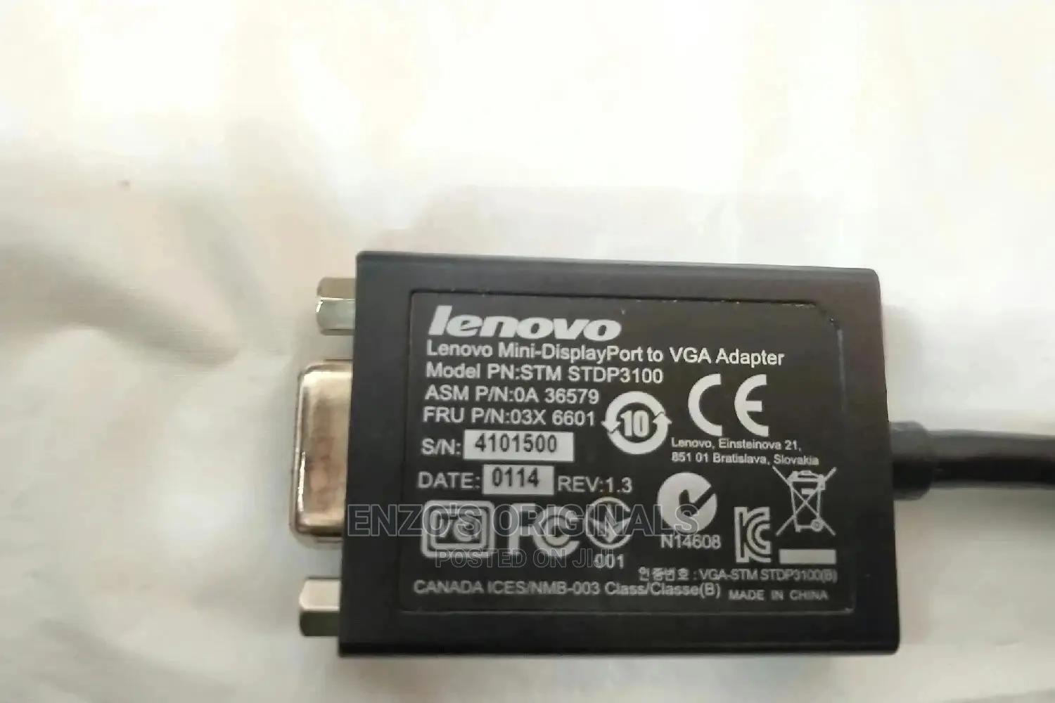 Mini DP to VGA Thunderbolt to VGA Lenovo Branded
