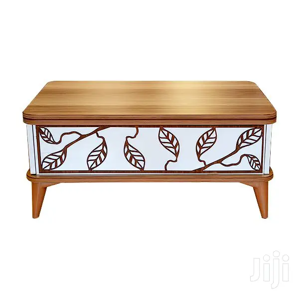 Coffee Table Leaf Design Walnut/White Vezir