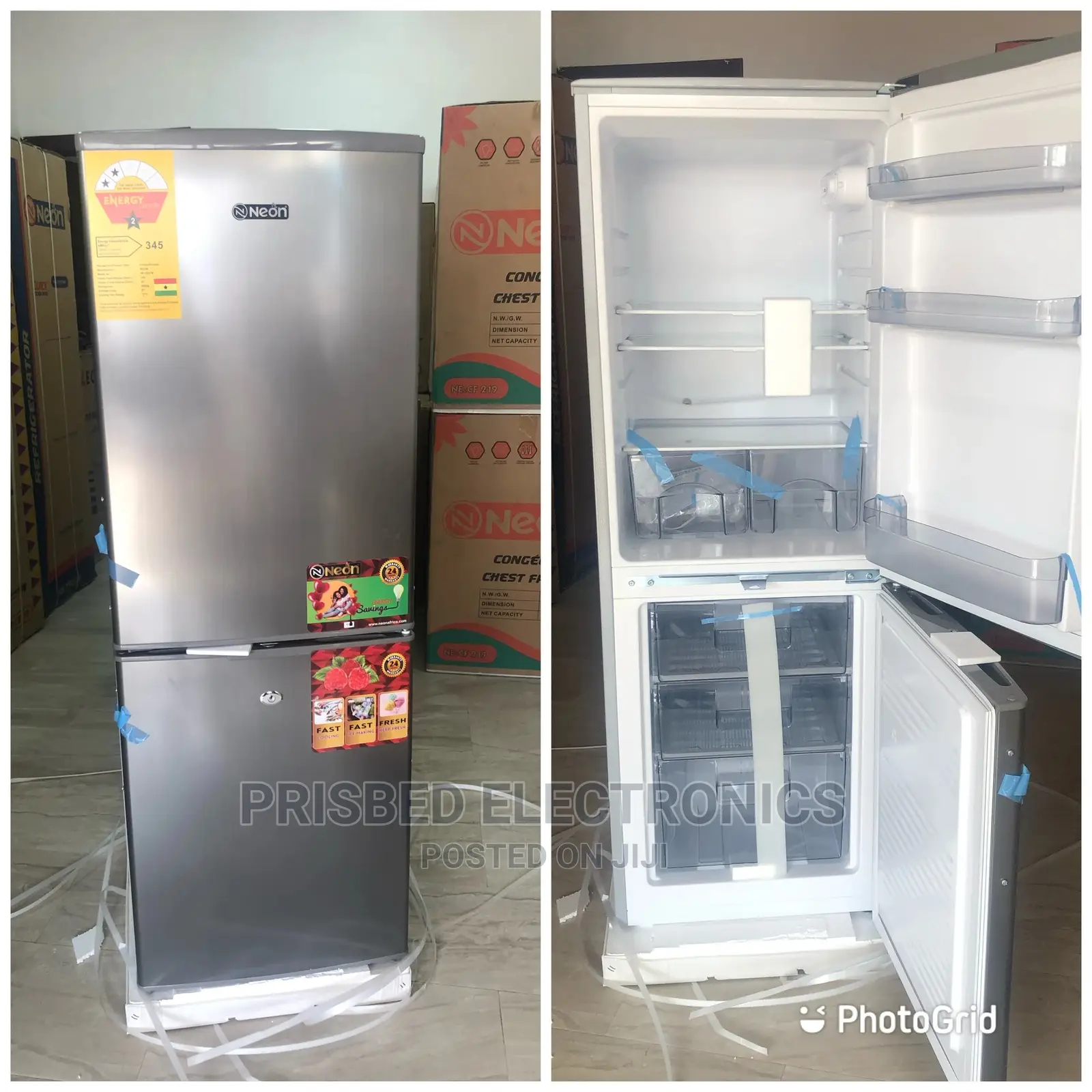 Neon Double Door Refrigerator 140 Litres Bottom Freezer