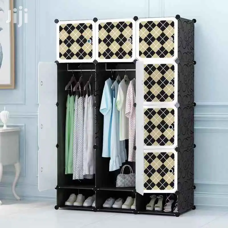 12 Cubes Plastic Wardrobe With Shoe Rack
